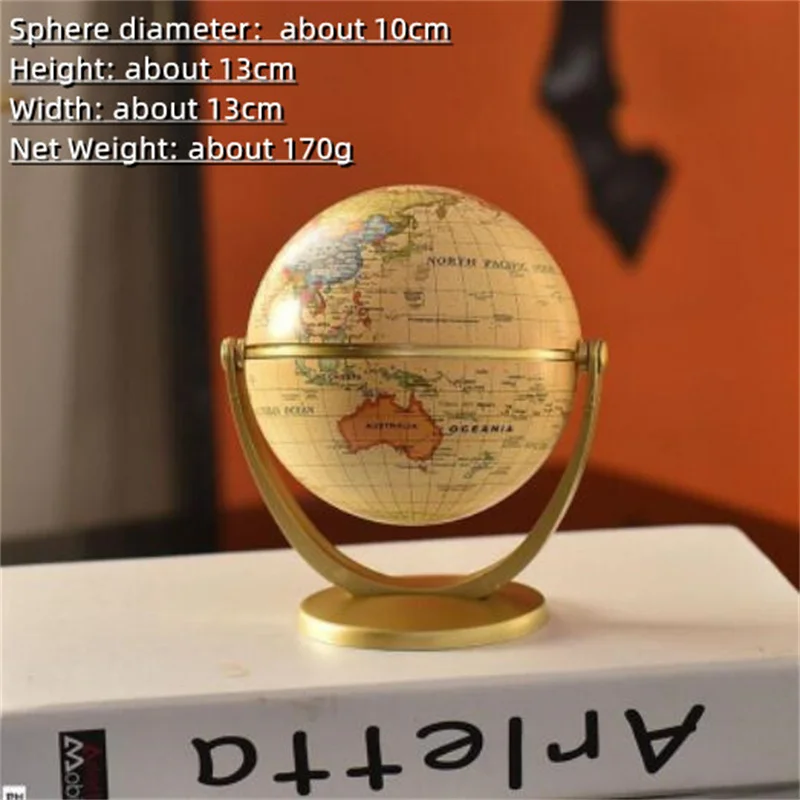 Full English Omnidirectional World  Globe Sphere Diameter 10cm Desk MINI Teaching Globe PVC ABS Material 720° and 360° Rotation