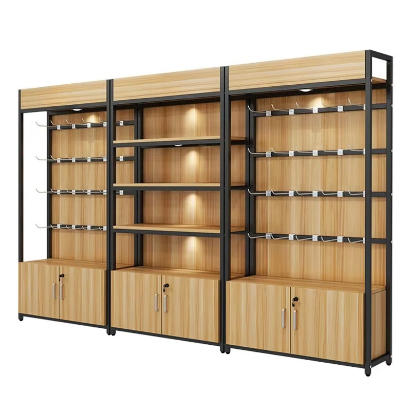 

Hot-selling wood metal shelves Supermarket display shelves
