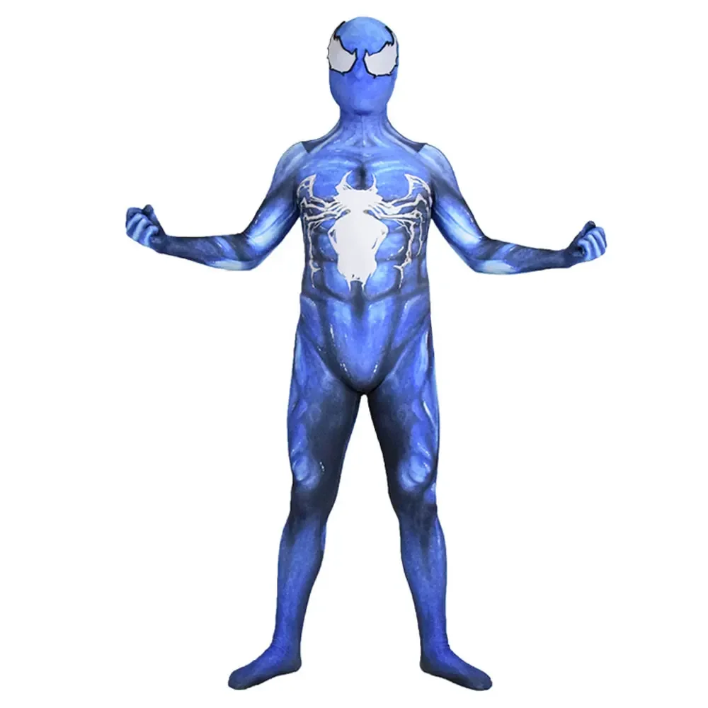 Volwassenen Kinderen Venom Symbiont Spiderman Superheld Cosplay Kostuum Halloween Bodysuit Zentai Tweede Skin Suit Mannen Party Jumpsuit