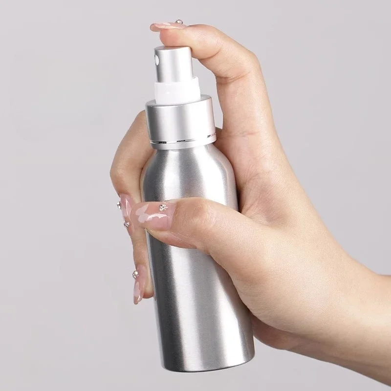 10pcs 20ml~150ml Aluminum Spray Bottle Portable Mini Perfume Bottles Empty Refillable Cosmetic Sprayer Atomizer With Silver Cap