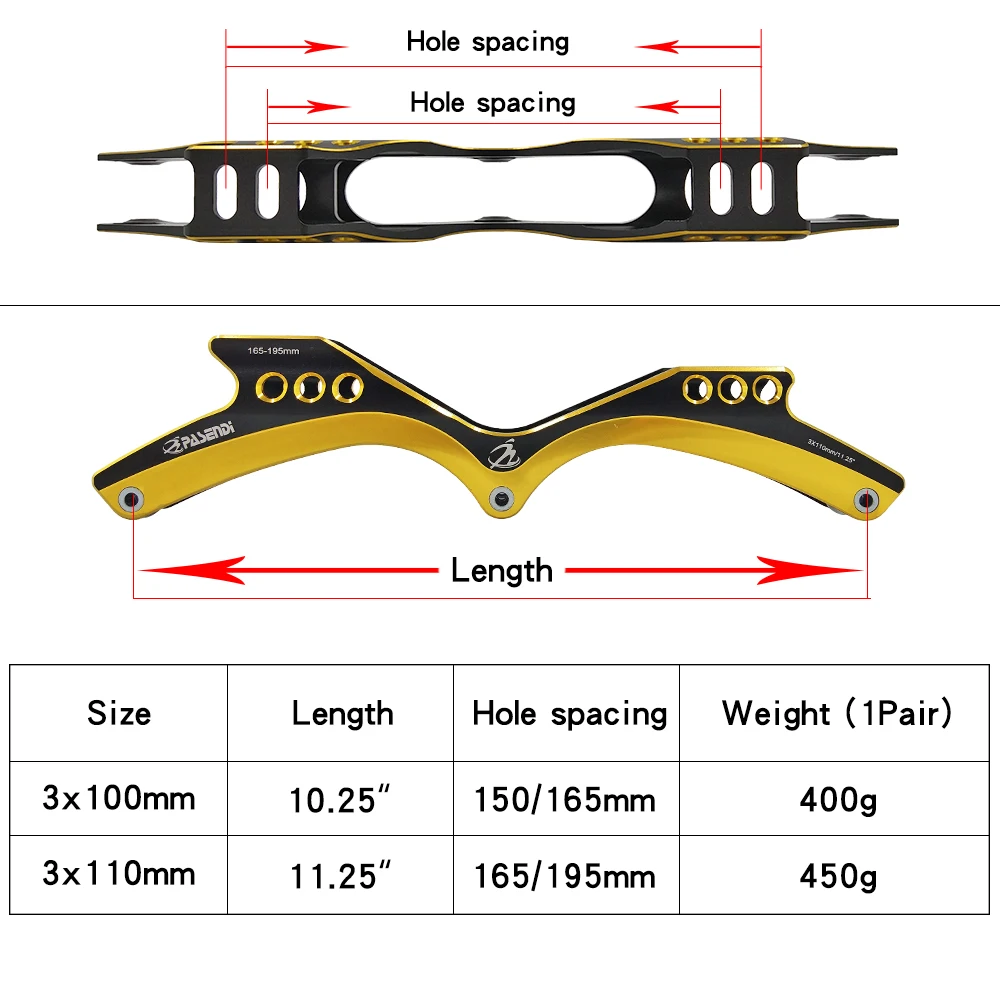 PASENDI Professional Carbon Fiber Speed Skates, Adult Inline Roller Skates, Black Red Yellow Blue, 3X100MM,/3X110MM wheels