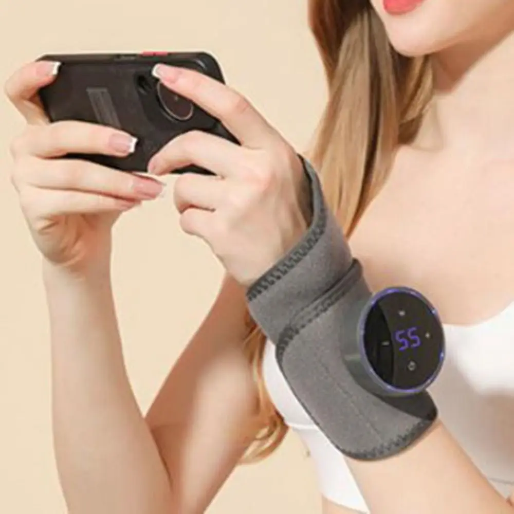 Protective Electric Heating Wrist Guard Adjustable USB Rechargeable Hot Compress Wrist Brace Non-Slip Intelligent Timing