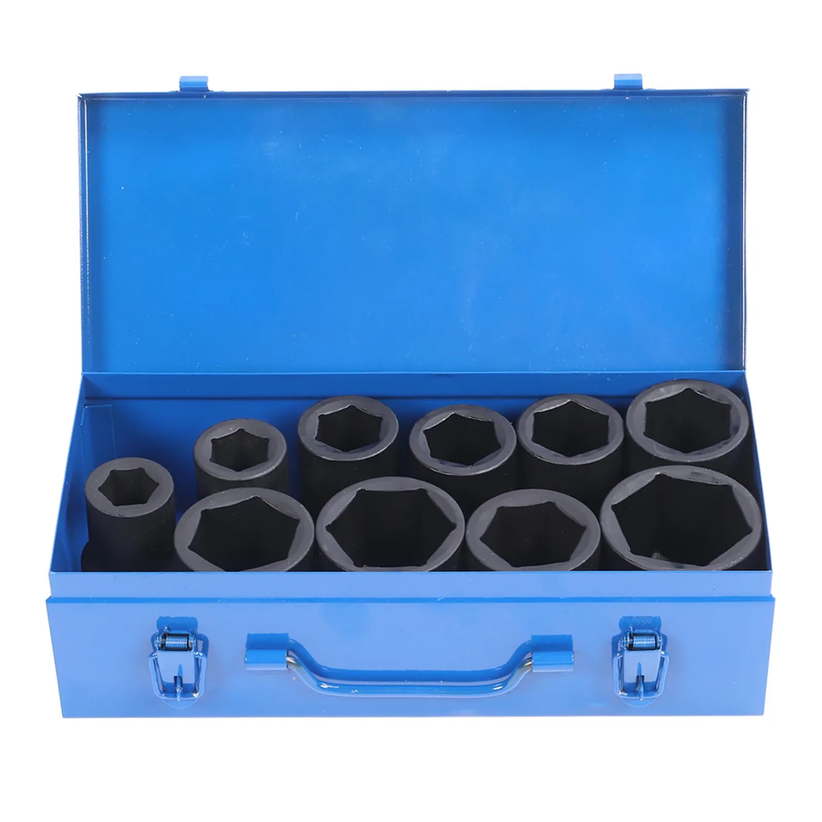 10PCS Set 1in Drive Deep Impact Socket Heavy Duty Impact Socket Set with Iron Storage Box