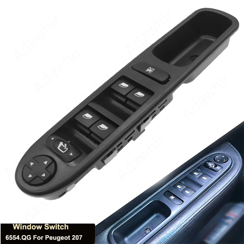 Electric Power Master Window Switch 6490.EH 6554.QF 6554.QG For Peugeot 207 For Citroen 2006-2014 6490EH 6554QG 96642444XT