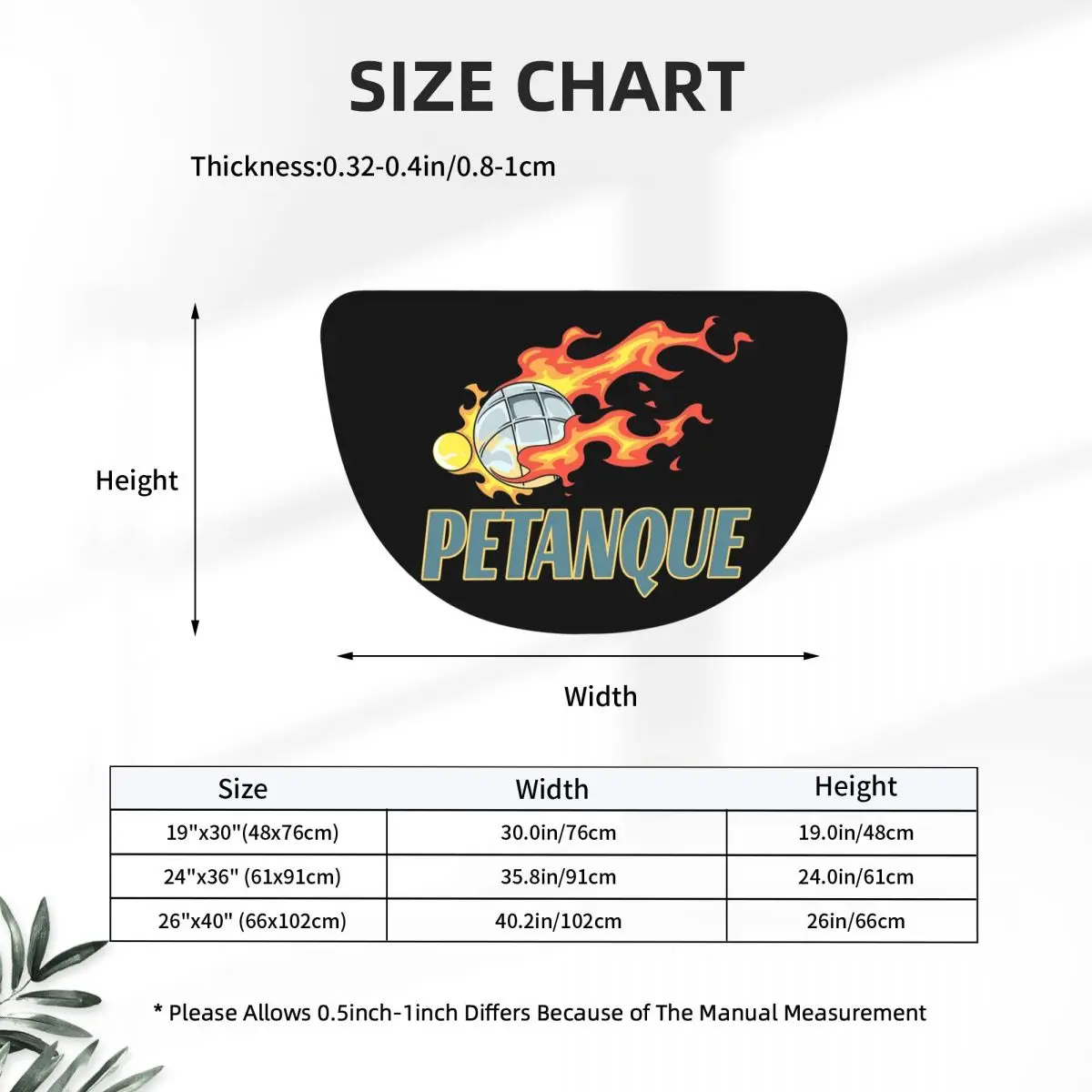 Petanque Gifts For A Player Soft Flannel Half Round Doormat Non Slip Bathroom Mat Absorbent Floor Carpet for Living Room