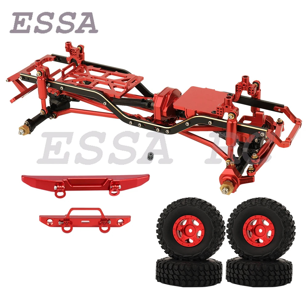 

Simulation Jeep Metal Car Chasiss Frame with Axles Wheels AXI00005 Axial SCX24 1/24 4WD RC Climbing Off-road Vehicle Parts Kit