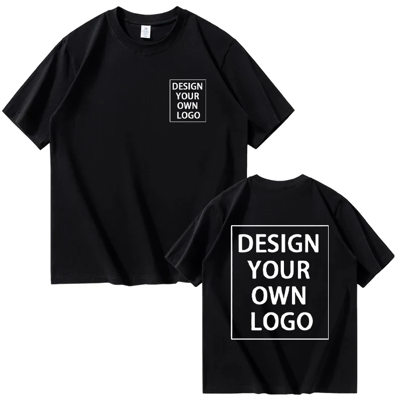 Niestandardowe logo drukowanie mężczyźni kobiety t-shirty lato luźna moda codzienna koszulka z krótkim rękawem oryginalny projekt DIY Streetwear Tee