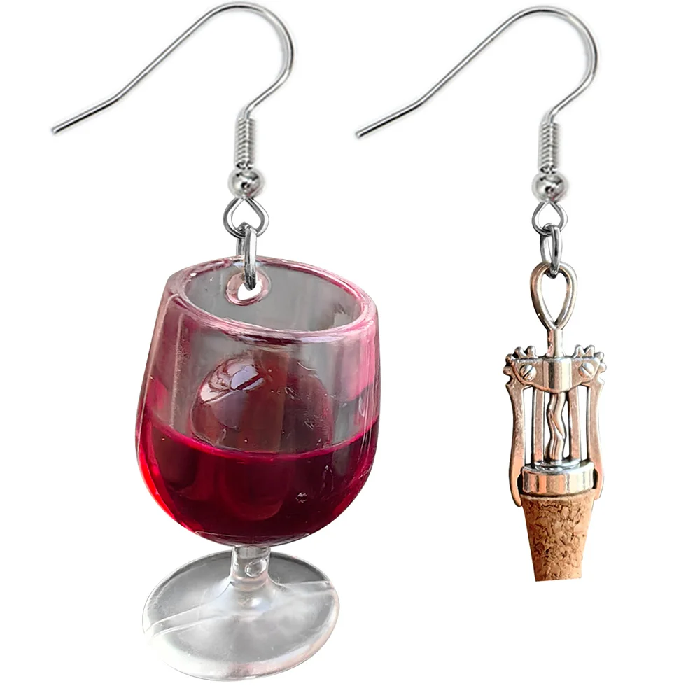 Kreative Acryl Korkenzieher Rotwein Glas Tropfen Ohrringe Nette Harz High-stiel Tasse Anhänger Ohrring Frauen Schmuck Zubehör