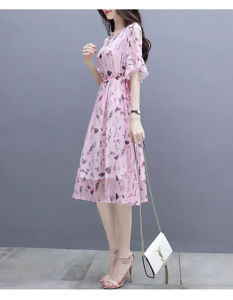 女性のための花柄のシルクサテンミディドレス,花柄の服,韓国スタイル,ファンシーセール,y2k,夏,2024