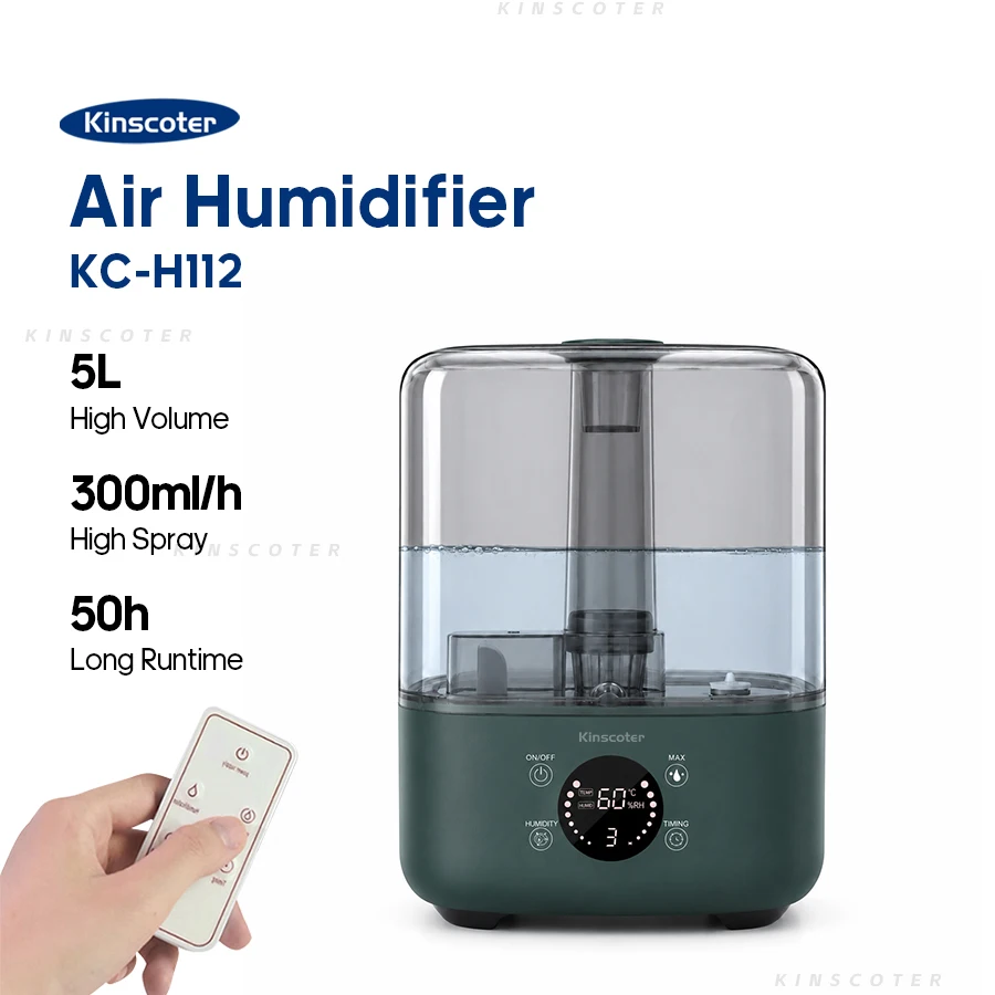 Kinscoter 5L Desktop Air Humidifier Professional Large Capacity Home Air Humidifiers Ultrasonic Water Mist Diffuser