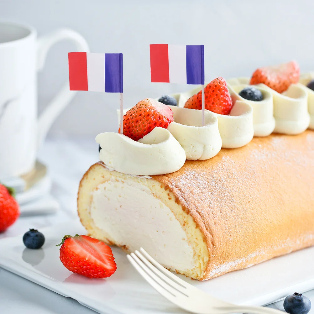 

200Pcs National Flag Fruit Picks French Style Decorative Food Flags for Cake Cupcake Drink Party Celebration Decor