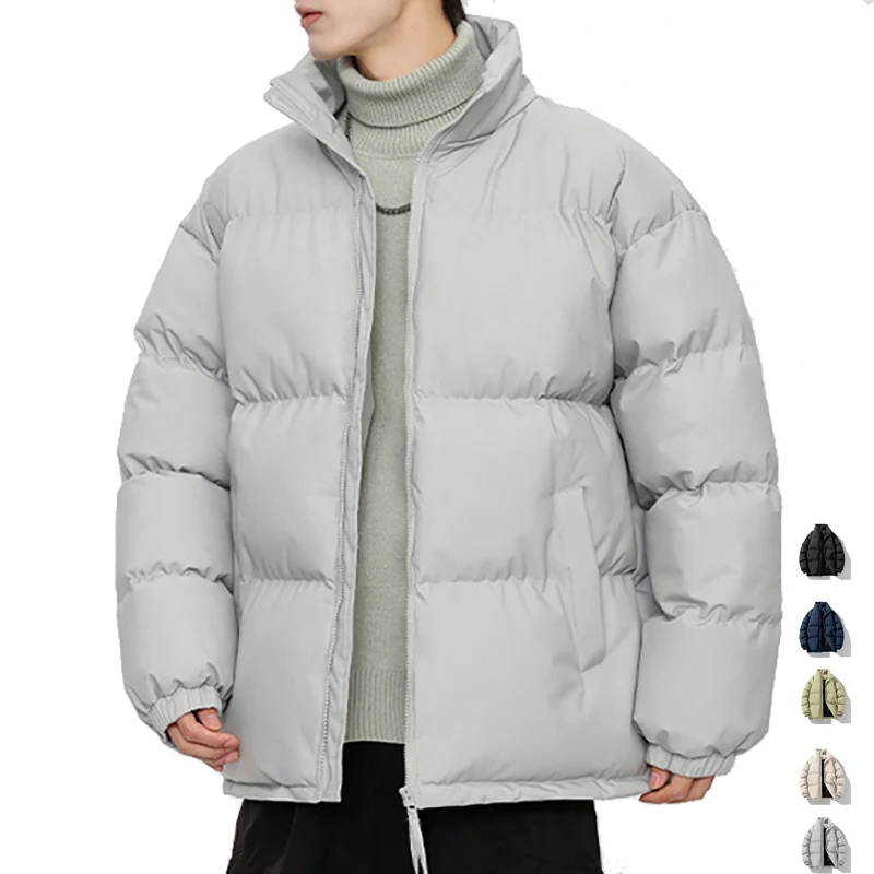 

Thicken Warm Coats Winter Jacket Mens Parkas Quilted Lined Down Windbreaker Outdoor Sportswear Full Zip Tops Unisex Streewear