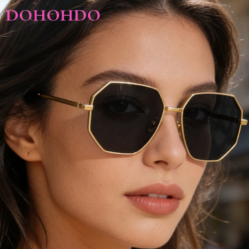 

High Quality Polygon Metal Sunglasses Vintage Frame For Women Sunglasses Men Trendy Brand Design Sun Glasses Gafas De Sol UV400