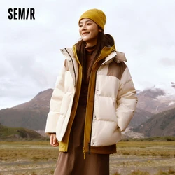 Semir National Geographic Series Down Jacket Women 2024 New Winter Three-Resistant Heating Clothing