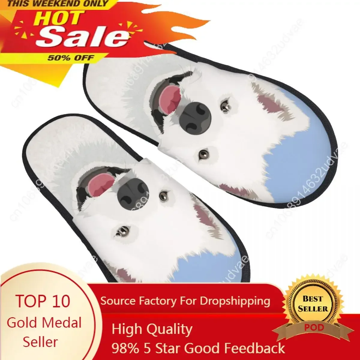 

Fur Slipper For Women Men Fashion Fluffy Winter Warm Slippers Samoyed The Buddy Dog House Shoes