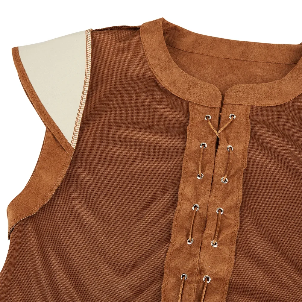 Heren Piratenvest Heren Renaissance Kostuum Middeleeuwse Kostuums Volwassen Gotische Steampunk Vest Cowboy Vest Halloween Party Outfit