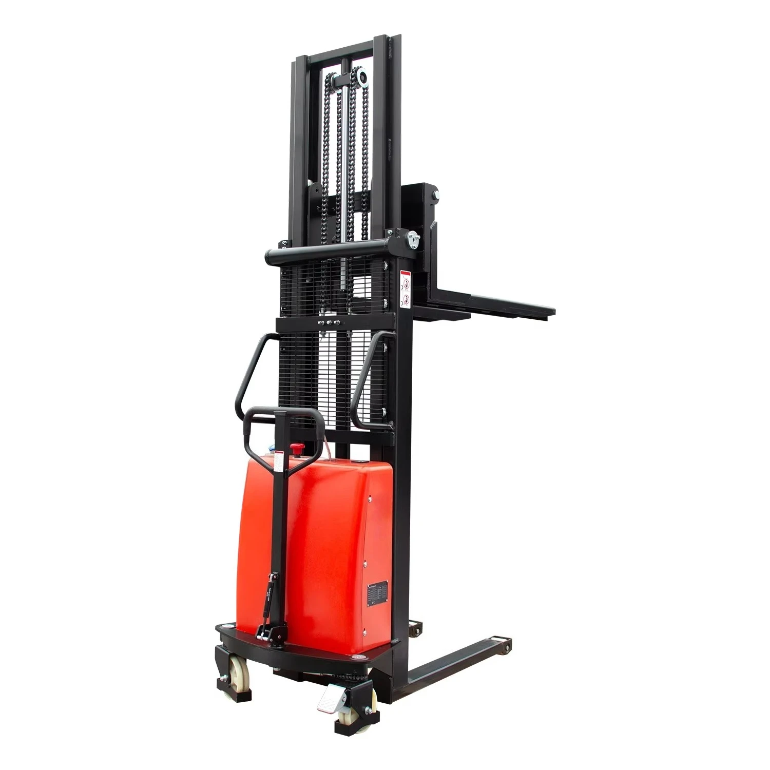 Hydraulic Mast Pallet Stacker 1Ton Electric Stacker 2.5m Lift Adjustable Fork Warehouse Cargo Lifter