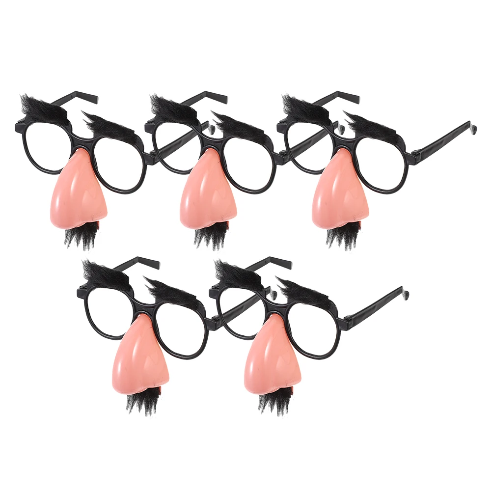 

5pcs Black Glasses Big Nose Funny Adult Party Props Creative Costume Accessory for Events Halloween Birthday Toys