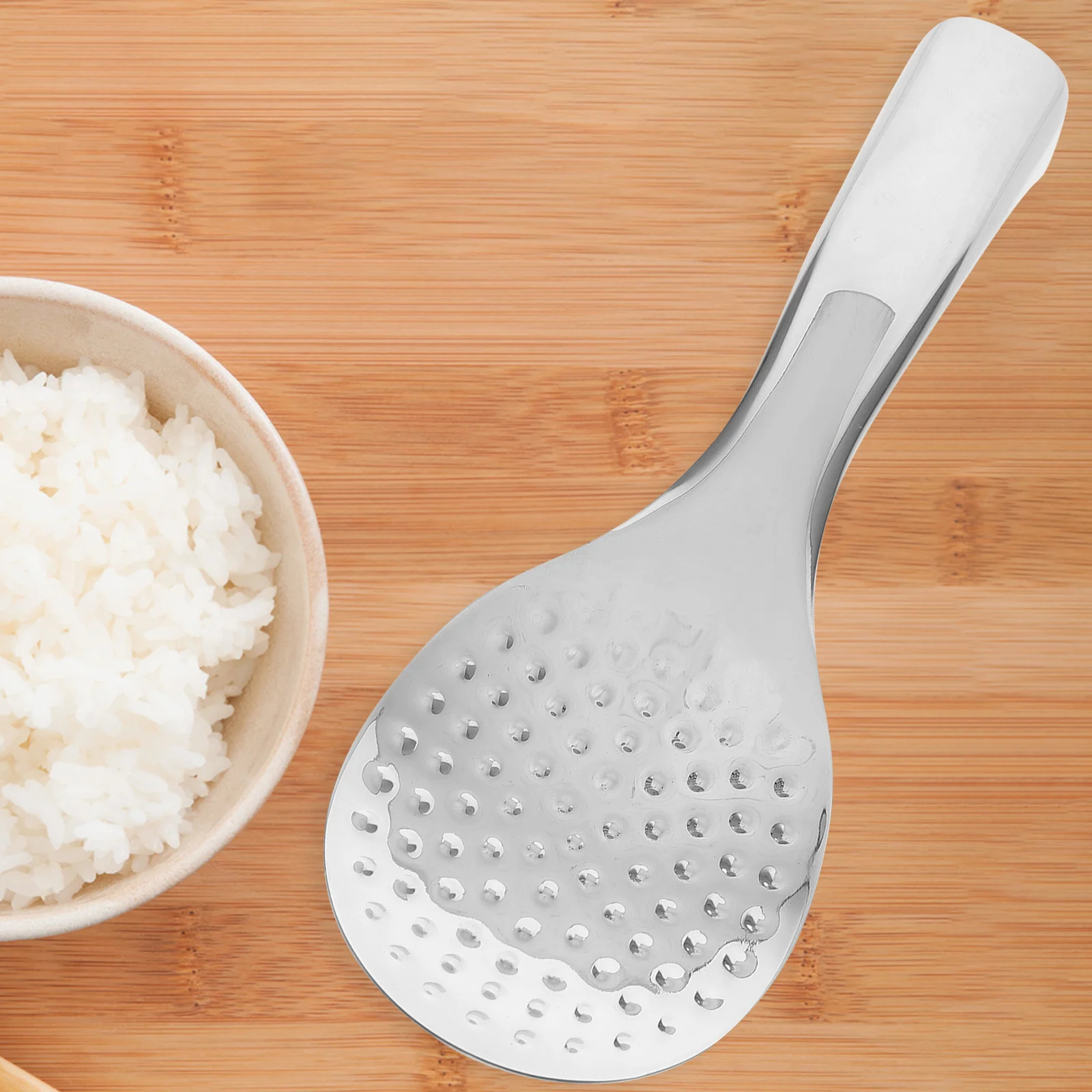 

Heavy Duty Rice Paddle Spoon Stainless Steel Non-Stick Surface Ideal for Rice Cooker and Bowl Transfer Kitchen Supplies