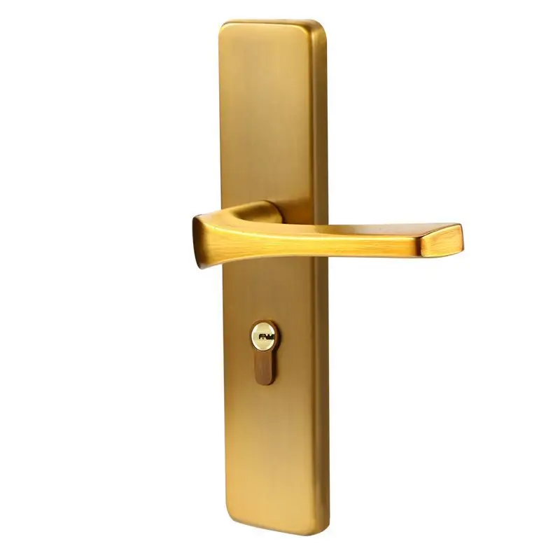 

1 Set Aluminum Alloy Modern Style Door Lock Hotel Apartment Door Handle Lock Quiet Safety Anti-theft Hardware Locks cylinder
