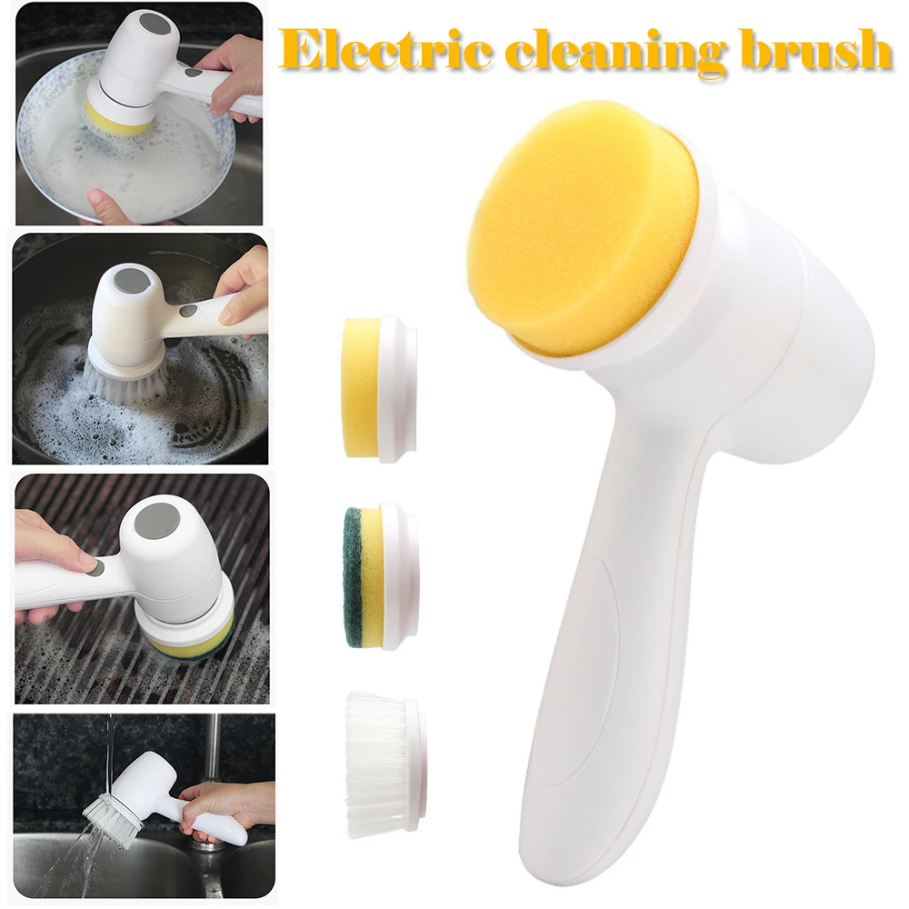 

Wireless Household Cleaning Brush Handheld Sponge To Wash Dishes Rotary Electric Multifunctional Kitchen Bathroom Shoe Tools