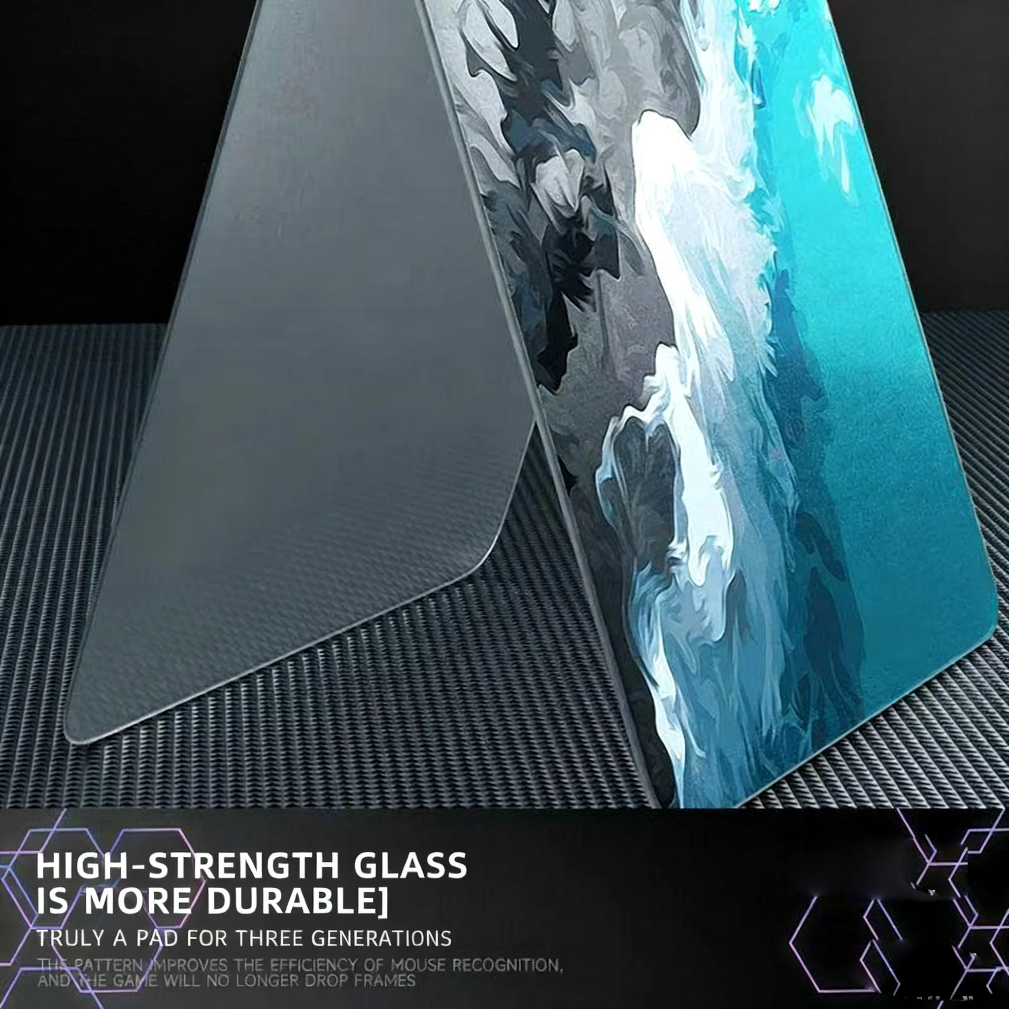 Gradient Layered Dye Glass Gaming Mouse Pad Smooth Frosted Surface Desk Tempered Glass Mouse E-Sports FPS Game Glass Mouse Pad
