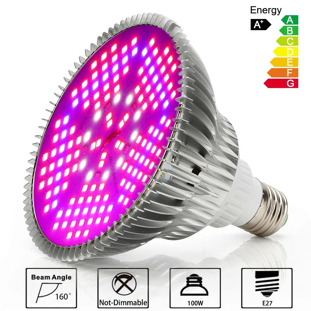 Lámpara de foco LED E27 lámpara LED para crecimiento de plantas AC85-265V espectro completo lámpara LED para plantas de plántulas de flores hidropónicas de interior