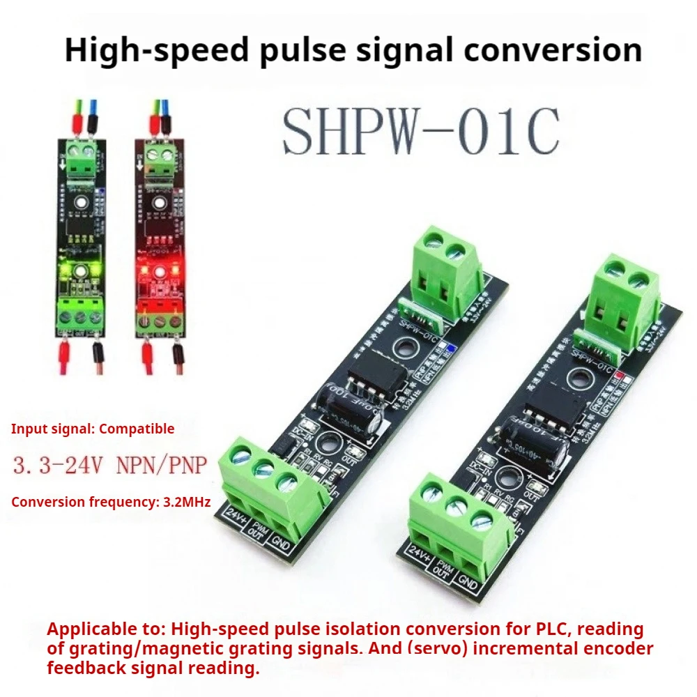 

High Speed Pulse to PWM Converter Optocoupler Isolation 3.3V/5V/12V/24V 3MHz for PLC NPN PNP 12-24V Signal Interface Module