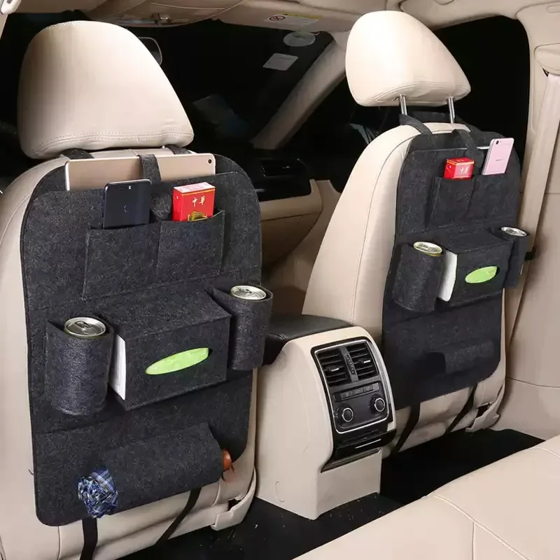 Bolsa de almacenamiento para asiento de coche, bolsa colgante para asiento trasero de coche, caja de almacenamiento multifuncional para asiento de coche, accesorios