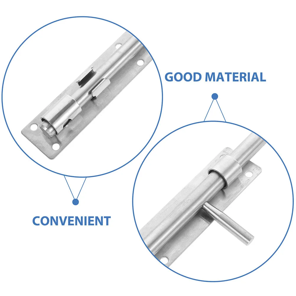 

2Pcs Polished Stainless Steel Door Slide Latch Heavy Duty Barrel Bolt Lock for Indoor Door Security Use Gate Hinges