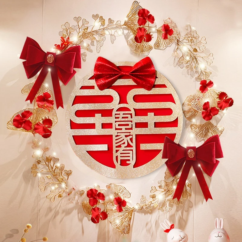 Chinese Wedding Decoration Red Double Happiness Sticker Chinese Traditional Wedding Decoration for Wall Window Bedroom Doors