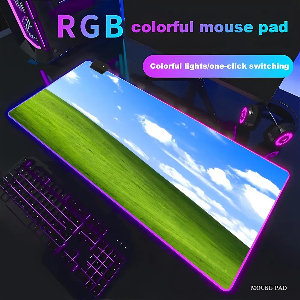 Windows XP Wallpaper Large Mouse Pad Computer Keyboard Mouse Mat Gamer Laptop Desk Mat Office Accessories Table Mats HYBXAXC RGB
