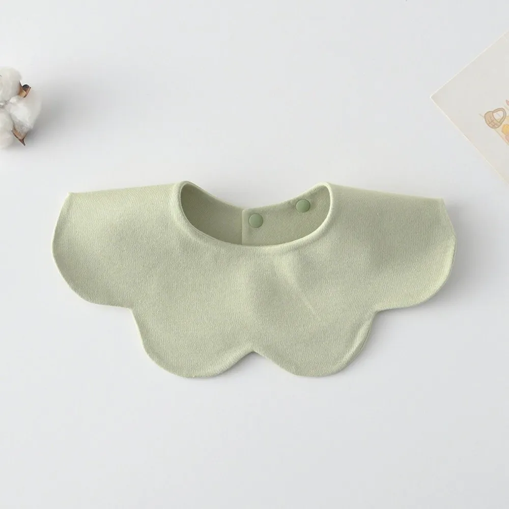 Solid Color Baby Feeding Bib Double-sided Wearing Comfortable Drool Burp Cloth Petal Design Soft Cotton Cotton Saliva Towel