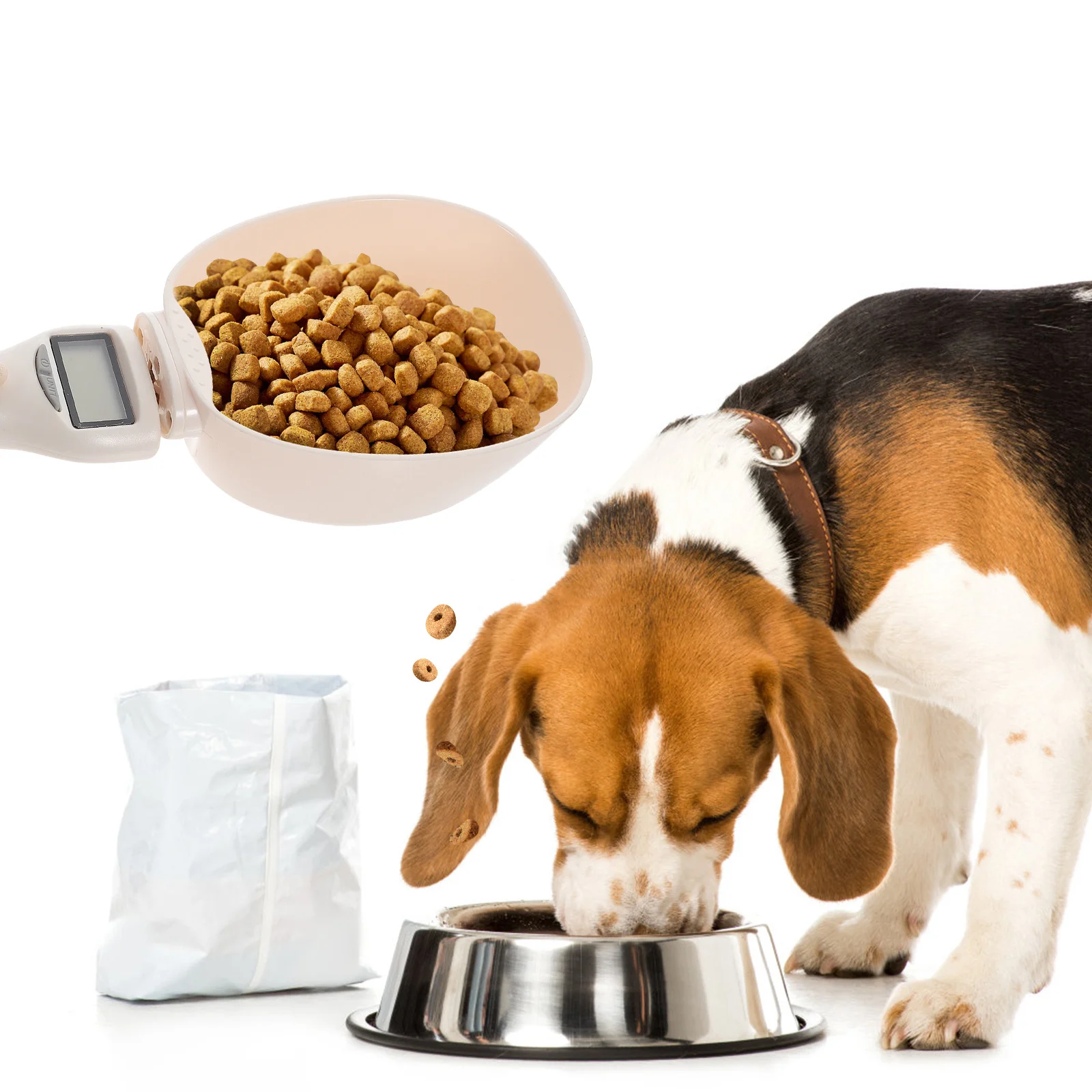 

1pc Digital Measuring Kitchen Scale Cat Head Design Pet Food Spoon Multifunctional Spoon Multifunctional Pet Supplies