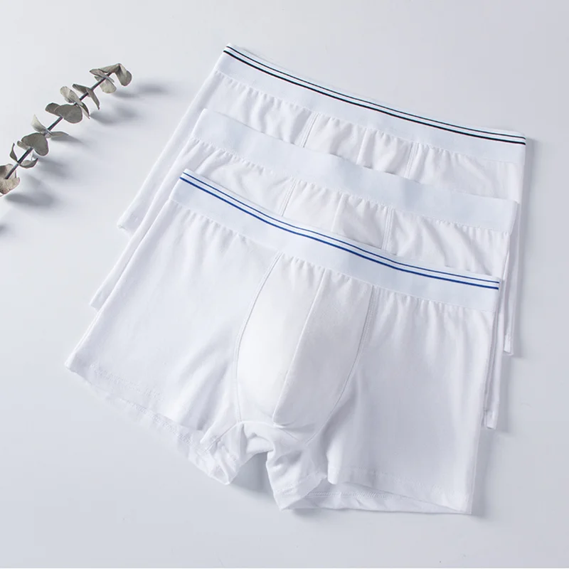 YOUNAXIN Men Boxers Shorts White Cotton Underwear Knickers Panties Homme Underpants For Couples Sexy Undies Wedding Undershorts