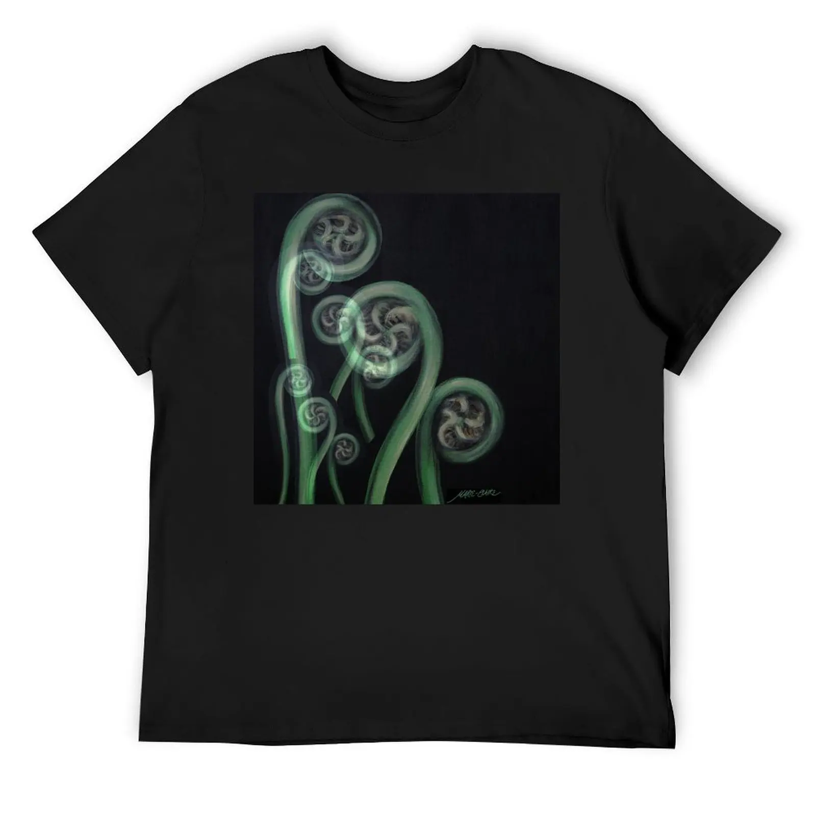

Ferns on Black – Moko T-Shirt custom shirt designer shirts rapper graphic tees anime clothes cotton t shirt men