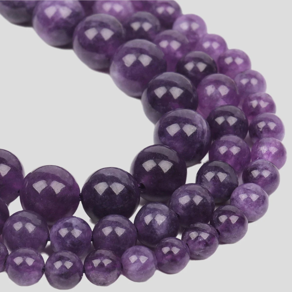 Natural Amethyst Stone Beads 6/8/10mm Round Shape Crystal Loose Spacer Beads For Jewelry Making Diy Bracelet Necklace 15inch