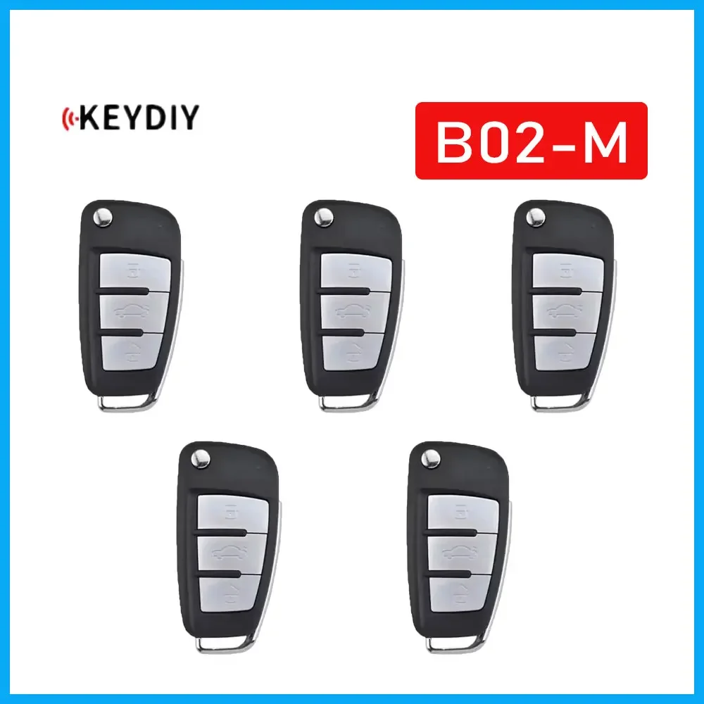 

5pcs KEYDIY B02 Metal KD Car Remote Key 3 Buttons B Series for Audi A6L Style Remote Control for KD900 KD900+ URG200 KD-X2 Mini