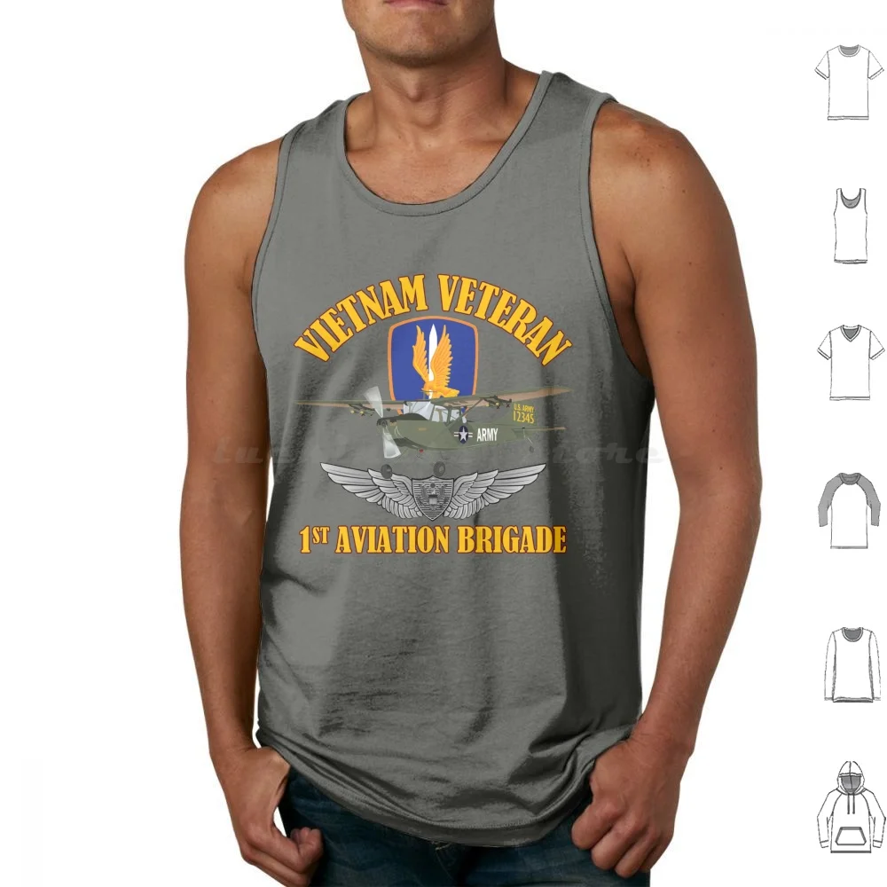 Vietnam-1st Aviation Brigade-O-1 Bird Dog Tank Tops Vest Sleeveless 1st Aviation O1 Bird Dog Army Aviation Airplane