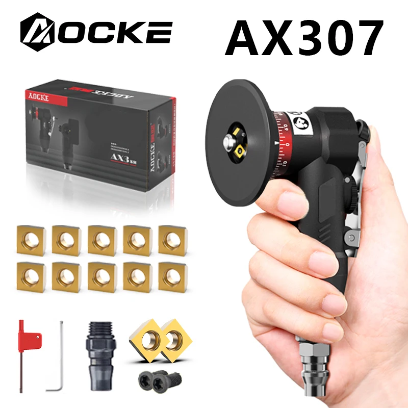 AOCKE-Machine de chanfreinage pneumatique manuelle AX307, outils de chanfreinage linéaire, coupe métallique résistante à 45 degrés, accessoire d'ébavurage d'angle de périphérie
