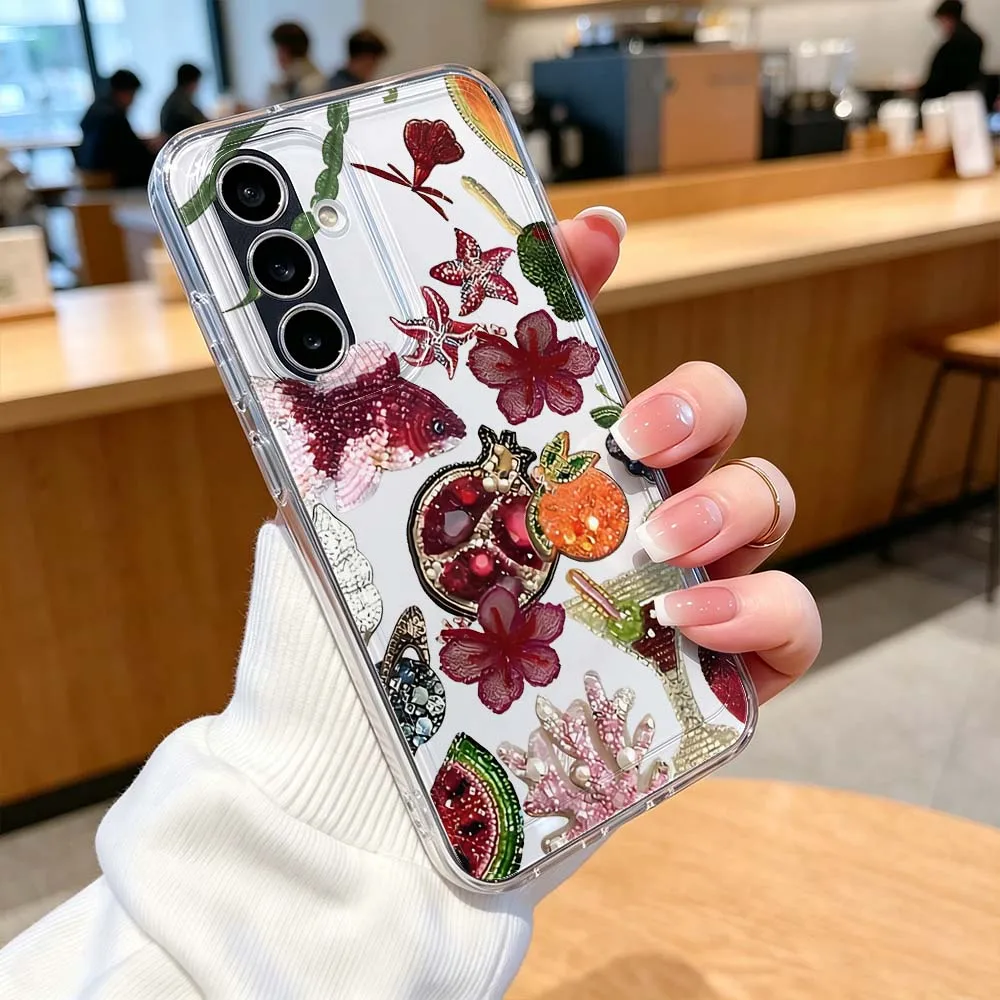 Stylish Summer Phone Case For Samsung Galaxy A71 A57 A56 A55 A54 A53 A51 A17 A16 A07 A06 A05 Transparent Cover