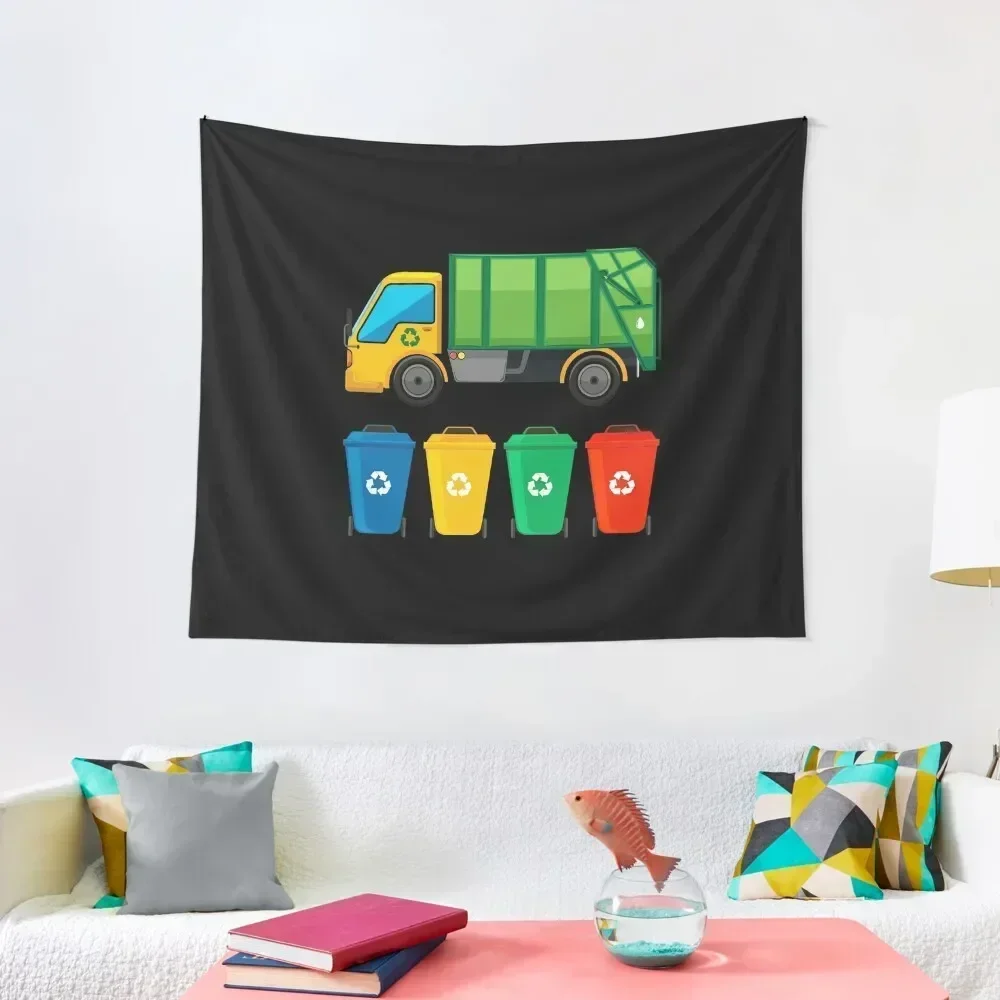 

Recycling Trash Truck Design Gift Tapestry Wall Hanging Room Decor Cute Cute Room Decor Tapestry