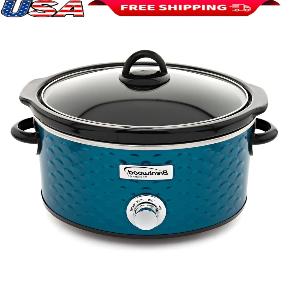 scallop-pattern-45qt-slow-cooker-ceramic-pot-tempered-glass-lid-3-settings-lead-free-metal-body-220w-durable-cooking-appliance