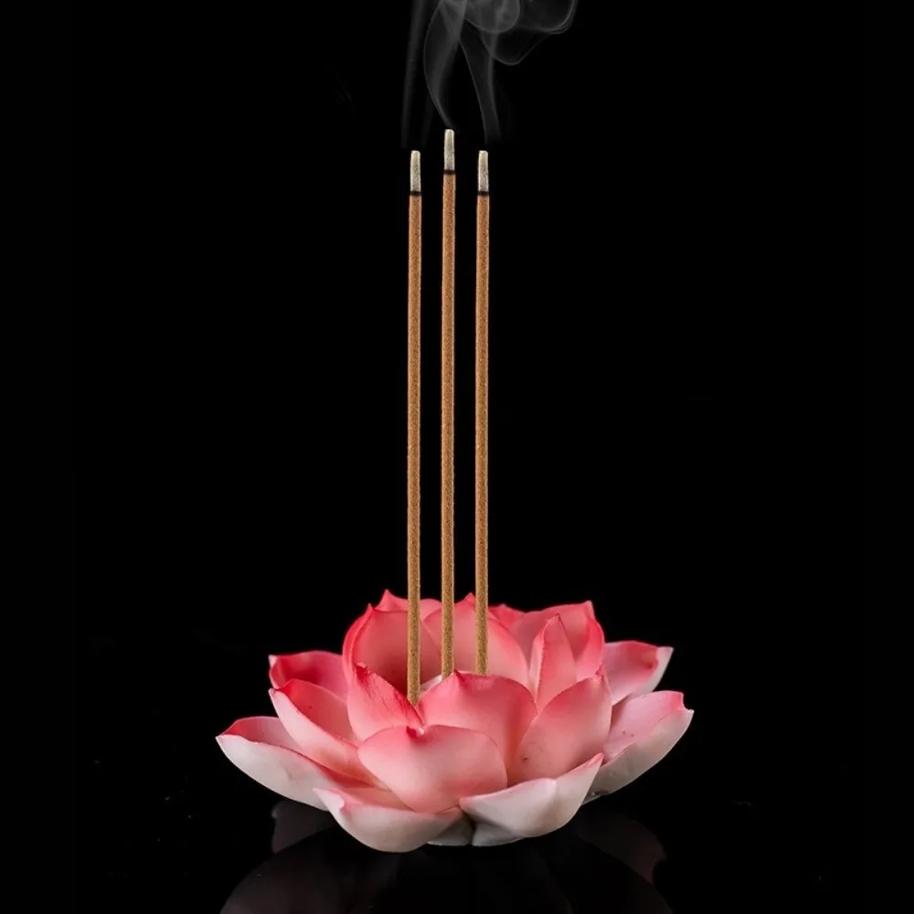 Ceramic Incense Burner Ash Catcher Detachable Incense Stick Holder Decorative Flower Design Incense Burning Tray Office Use
