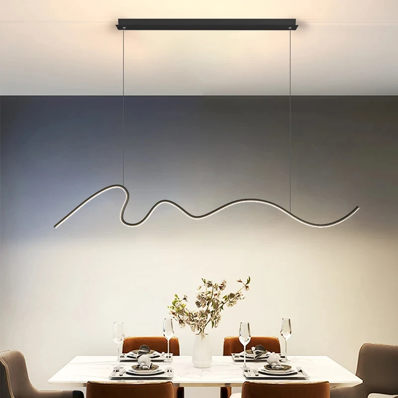 Imagem -05 - Modern Led Pendant Light Island para Jantar Sala de Estar Mesa Cozinha Bar Home Decor Handing Lamp Iluminação Interior Branco e Preto