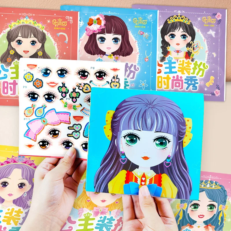 

Princess Dress Up Stickers, 2-5 Year Old Girl Stickers, Beautiful Girl Makeup Book, Children's Puzzle Toy Stickers