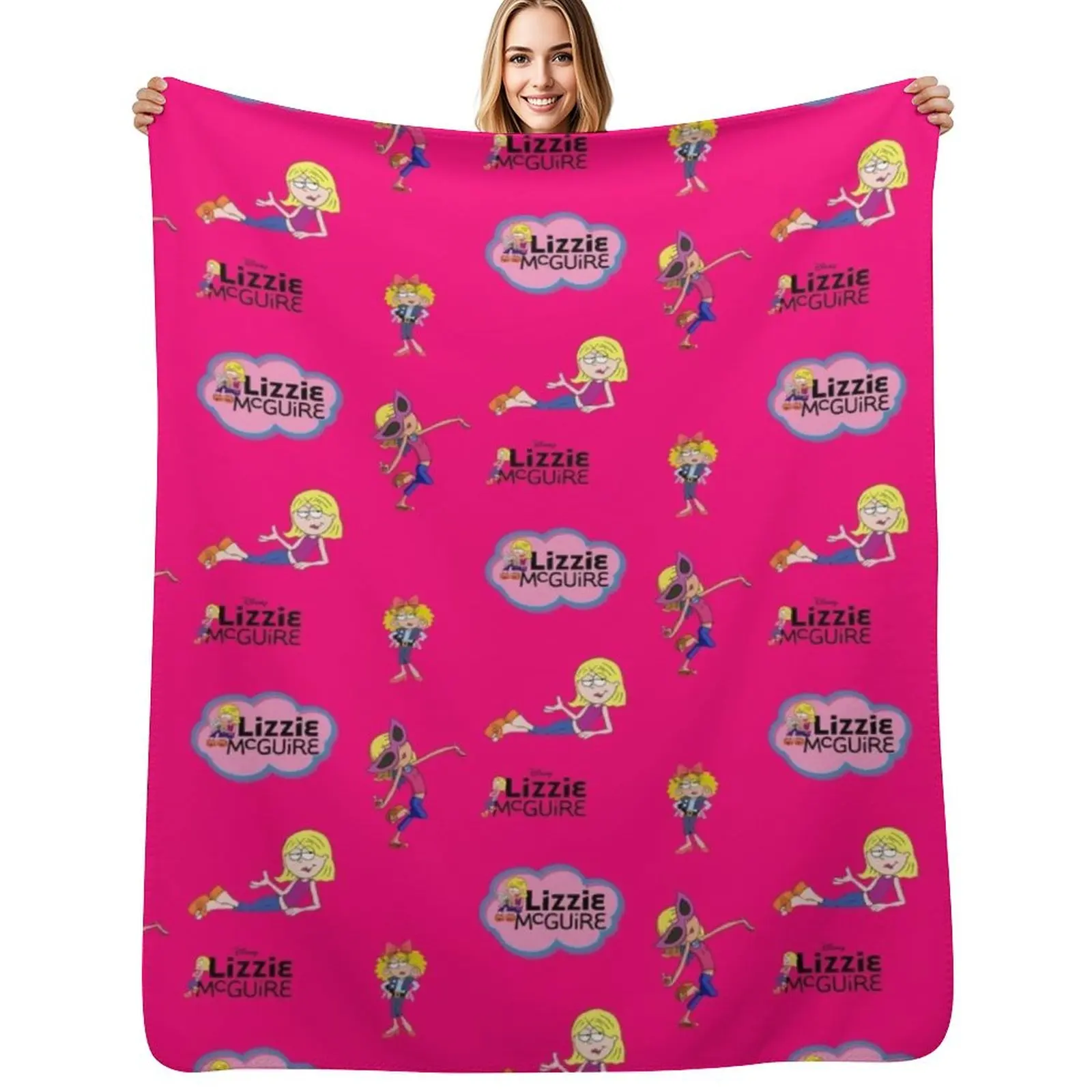 Lizzie McGuire Collage Pattern Throw Blanket Soft Breathable Blanket for Night Sleeping