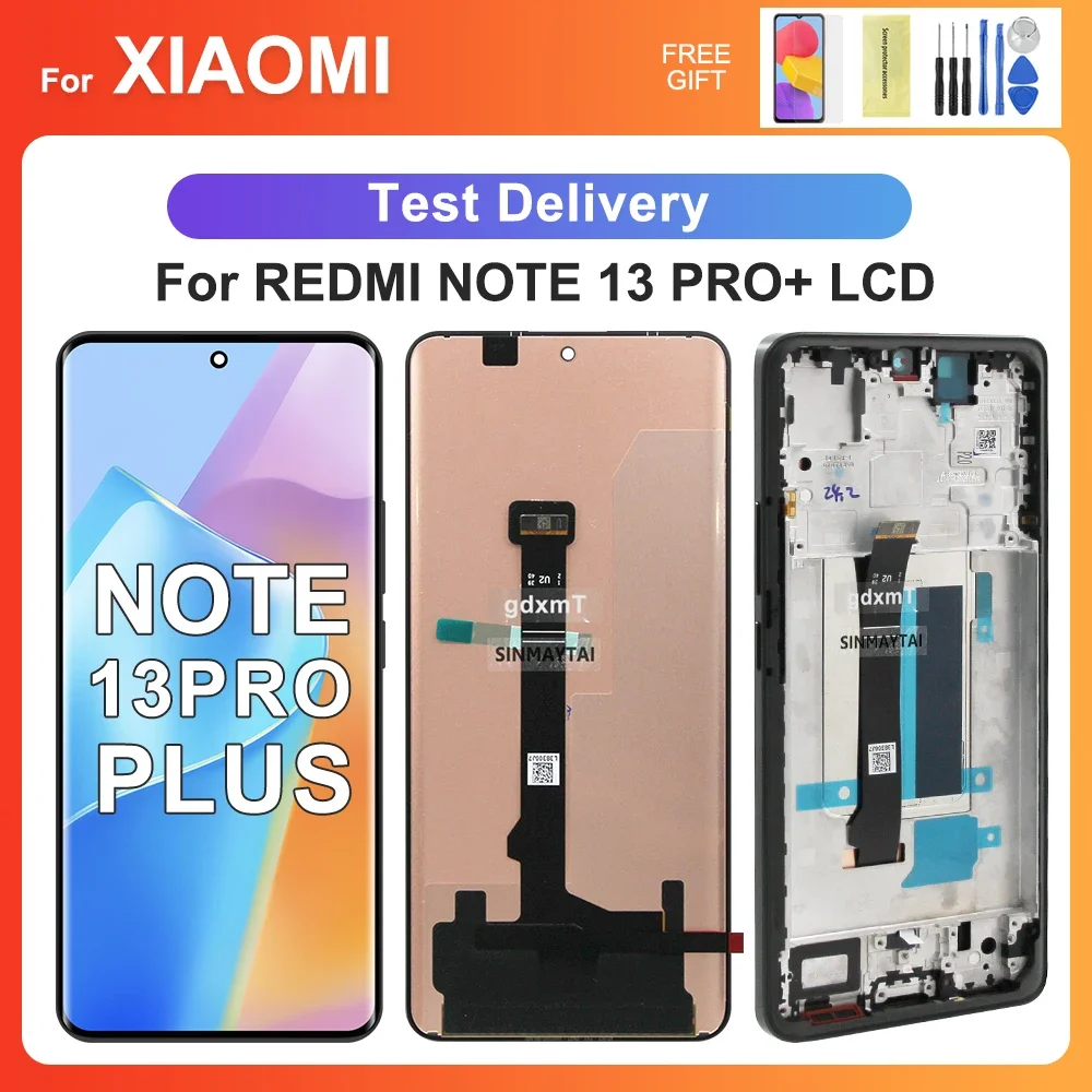 Для Xiaomi Redmi Note 13 Pro Plus 6,67 ''для Redmi Note13 Pro + зеркальный ЖК-дисплей сенсорный экран дигитайзер в сборе Замена