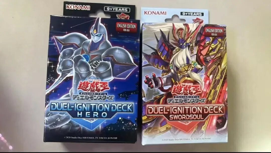 2Pcs Yugioh KONAMI Duel Monsters Duel Ignition Deck Swordsoul Hero DI01 DI02 Asian English Collection Sealed Booster Box