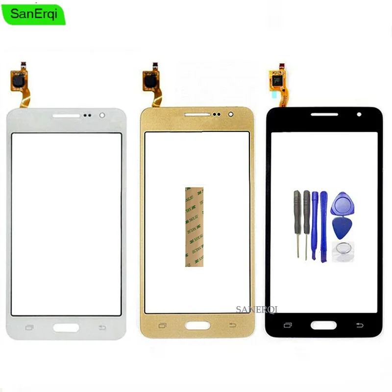 1 peça para samsung galaxy grand prime duos g530 g5308 g531 g531h g530h g530f g531f digitador da tela de toque lente de vidro frontal